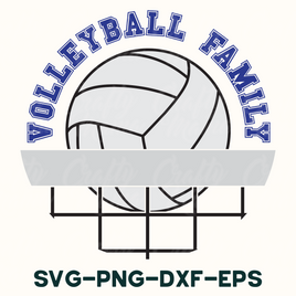 Volleyball Family Round Sign Svg