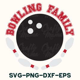 Bowling Family Round Sign Svg