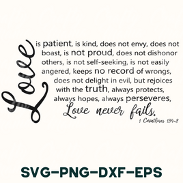 Love Never Fails, Love Is Patient Love Is Kind