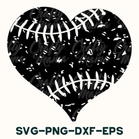 Heart Baseball Svg, Grunge Baseball