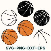 Basketballs SVG Clipart Set of 6