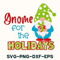 Gnome For The Holidays Christmas Round SVG