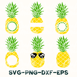 Pineapple Monogram Bundle, Summer Svg