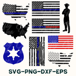 American Flag Svg, Police Svg Bundle