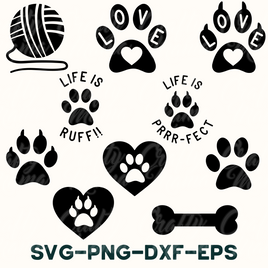 Pet Paw Svg Bundle