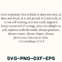 Love Is Patient Svg, Love Never Fails Svg