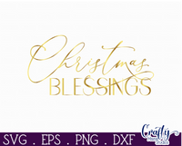 Christmas Blessings Round Svg