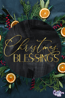 Christmas Blessings Round Svg