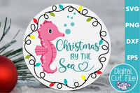 Christmas By The Sea Round Sign | Beach