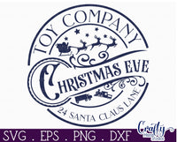 Christmas Eve Toy Company Round Sign