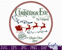 Christmas Eve Toy Company Round SVG