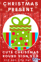 Christmas Present Christmas Round SVG