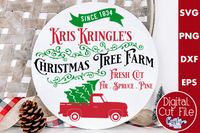 Christmas Tree Farm Vintage Round Sign