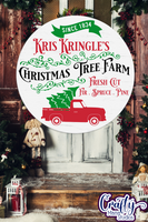 Christmas Tree Farm Vintage Round Sign