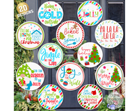 Colorful Christmas Round Sign Bundle #1