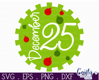 December 25 Cute Christmas Round SVG