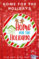 Home For The Holidays Christmas Round SVG