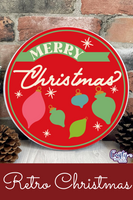 Merry Christmas Round Retro Christmas Sign