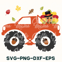 Thanksgiving Monster Truck, Fall Svg