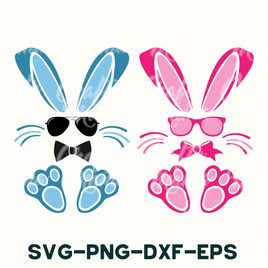 Girl And Boy Easter Bunny Svg