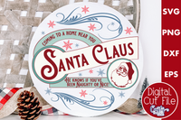 Santa Claus Vintage Christmas Round Sign