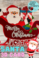 Santa Sleigh 3D Foldable Christmas Card File