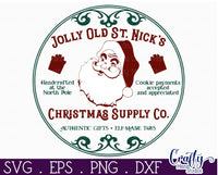 Santa Supply Company Vintage Round Sign