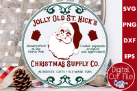 Santa Supply Company Vintage Round Sign