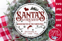 Santa's Workshop Round SVG