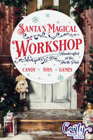 Santa's Workshop Vintage Round Sign