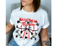 Retro Checkered Baseball Mama Bow