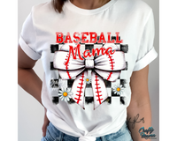 Retro Checkered Baseball Mama Bow