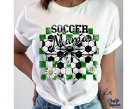 Retro Checkered Soccer Mama Bow