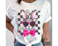 Retro Checkered Easter Bunny