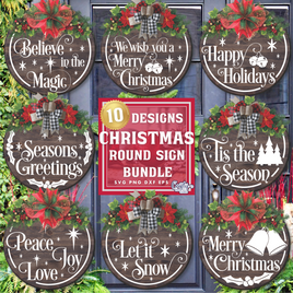 Christmas Round Sign Svg Bundle