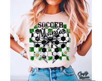 Retro Checkered Soccer Mama Bow