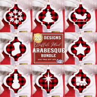 Buffalo Plaid Arabesque Tile Ornament Svg