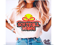 Retro Checkered Softball Mama