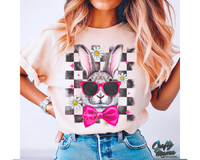 Retro Checkered Easter Bunny