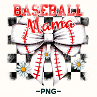 Retro Checkered Baseball Mama Bow