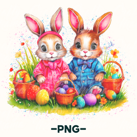 Boy And Girl Easter Bunny