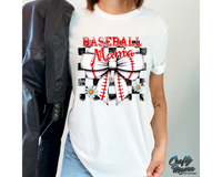 Retro Checkered Baseball Mama Bow