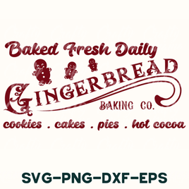 a logo for baked fresh daily gingerbread baking co