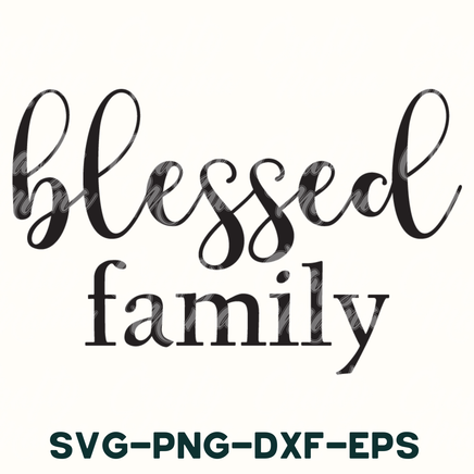 a black and white photo with the words, blessed family svg - dx