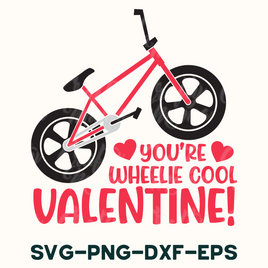 a valentine's day card with a bicycle