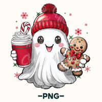 Cute Ghost Christmas PNG