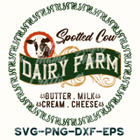 dairy farm logo with a cow in the center