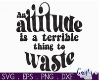 An Attitude Is A Terrible Thing To Waste