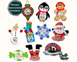 a group of christmas themed items on a white background