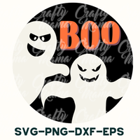 a black and white picture of a ghost with a boo on it